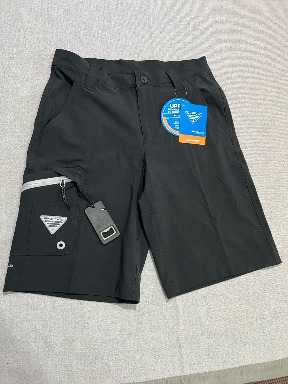 Columbia Black Men’s Hybrid Tech Cargo Shorts Size 28